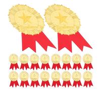 Cabilock Diploma Medals Stickers Set 30 Pieces Red Ribbon and Five-point Star Badge, Creative Graduation Certificate Seal Stickers for Award Certificates and Excellence Recognition