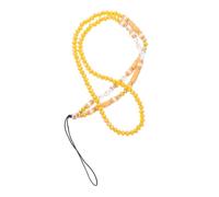 Cabilock DIY Crystal Beaded Mobile Phone Lanyard Yellow Soft Clay Letter Charm Strap Multifunctional Hanging Chain for Phone Decor Bags Keyholders and Stylish Accessory
