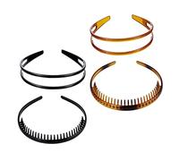 Cabilock Double Row Hair Hoops Plastic Teeth Hair Band 4Pcs Lightweight Easy to Use with Good Toughness Unique Simple Design for Women and Teens Washing Face Reading Headwear