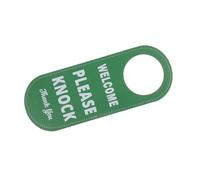 Cabilock Double Sided PU Leather Do Not Disturb Sign Professional Please Knock Hanger for Office Home Easy Installation Convenient Hanging English Instructions Red Green