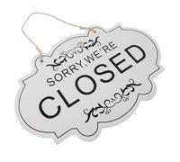 Cabilock Double-sided Wooden Open Closed Sign for Business and Home Entrances Reversible Store Door Pendant with Bold Lettering Easy Installation Decorative Hanging Shop Sign in White