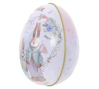 Cabilock Easter Tinplate Box Easter Candy Tin Easy Open Lid Decorative Storage for Easter Egg Shape Treats