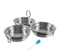 Cabilock Egg Boiling Non Stick Egg Poacher Poacher Egg Holder Stainless Steel Egg Poacher Pan Insert Metal Egg Cups with Pastry Brush for Poached Eggs Poached Egg Tool Nonstick Egg Poacher