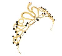 Cabilock Egyptian Snake Crown Headband for Women Bride Lightweight Alloy Birthday Tiara with Rhinestones Secure Fit for Theatrical Performances and Formal Events