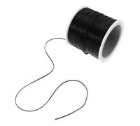 Cabilock Elastic Hair Extension Thread for DIY Beading and Jewelry Making Wear-resistant Stretchy String for Seamless Hair Bundles Flexible Black Cord and Bracelets