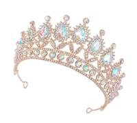 Cabilock Elegant Colourful Rhinestones Tiara Crown with Zinc Alloy and Crystal Glass, Chic Design to Decorate Hairstyle and Add Charm for Women for Wedding and Christmas Party Accessories