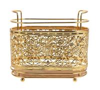 Cabilock Elegant Golden Metal Makeup Brush Holder for Vanity Table with Easy Maintenance and Multi-scene Versatility, for Beauty Studios and Home Organisers