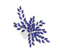 Cabilock Elegant Rhinestone Bridal Hair Comb with Silver Wire Detailing Women Wedding Headpiece for Outdoor Ceremonies and Special Occasions Classic Blue Hair Accessory for Brides