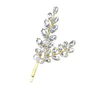 Cabilock Elegant Rhinestone Hair Clip for Women Metal Wheat Spike Bobby Pin with Decorative Rhinestones Versatile Barrette Hairpin for Daily Commuting and Ponytail Styling and Hair-friendly