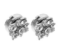 Cabilock Elegant round Rhinestone Shirt Cufflinks with Sturdy Zinc Alloy Material and 2 Pcs and Sparkling Silver Crystals, for Holiday Decoration Embellishment and Sewing Holiday