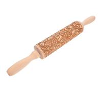 Cabilock Embossed Rolling Pins Made of Wood with A Unique and Beautiful Pattern, for Pie Crusts and Dough, for Decorative and Holiday Baking Tasks with an Elegant Cylindrical Design