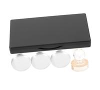 Cabilock Empty Eyeshadow Palette with Mirror Portable DIY Makeup Case for Blush Lipstick Eyebrow Powder Rectangular Matte Black Compact Includes Round Aluminum Pans Double-sided Adhesive