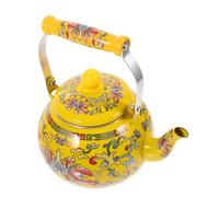 Cabilock Enamel Boiling Teapot 2.6l Thickened Kitchen Water Kettle with Handle and Lotus Pattern Filter, Office Tea Pot for Stovetop Hot Water and Coffee Brewing