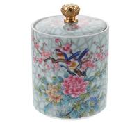 Cabilock Enamel Coated Ceramic Tea Pot 8Oz Airtight Canister for Loose Leaf Tea Kitchen Storage Jar with Sealed Lid