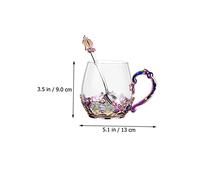 Cabilock Enamel Crystal Glass Tea Cup Crown Design Ergonomic Water Mug for Home Use Easy to Clean Multi-use Beverage Holder