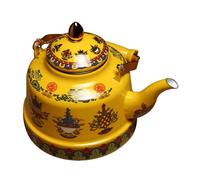 Cabilock Enamel Kitchen Teapot Food-Grade Sturdy Water Kettle with Comfortable Handle for Induction Electric Gas Stove Heating Buttered Tea Serving Pot