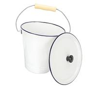Cabilock Enamel Storage Bucket Lid Sturdy Flower Bucket for Organizing Laundry Milk Oil and More for Backyard Picnics and Camping