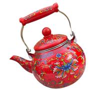 Cabilock Enamel Tea Kettle 2.2l Large Capacity Stovetop Water Kettle with Filter Pot Lightweight Design Suitable for Picnic and Camping Style