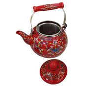Cabilock Enamel Tea Kettle 2.2l Thick Coffee Pot Flower Tea Pot Household Water Boiling Kettle Stovetop Suitable for Kitchen and Office Use