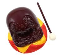 Cabilock Ergonomic Wooden Percussion Instrument with Knocker Stick Bright Crisp Sound Buddhist Music Teaching Aid for Meditation and Rhythm Training Safe Smooth Edges Dark Wood