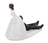 Cabilock Escape Groom Resin Couple Cake Topper Wedding Anniversary Ornament Romantic Bride Groom Figurine for Cake Decoration Shelf Display Centerpiece