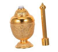 Cabilock European Elegant Empty Holy Water Bottle with Intricate Pattern Refillable Catholic Christian Container for Home Office Desk Decor Polished Shine Perfume Aroma Vial
