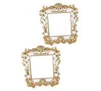 Cabilock European Style Light Switch Stickers and Socket Decals, Golden Cover Decorative Wall Sticker for Living Room or Bedroom, 2pcs Set