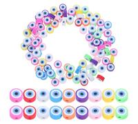 Cabilock Evil Eye 100pcs Polymer Clay Beads Lightweight Flat Spacer Beads for Jewelry Making for Bracelets and Necklaces, Accessories for Crafting Projects