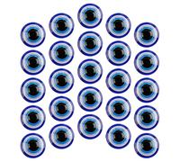 Cabilock Evil Eye Beads Versatile Embellishment Half Round Flatback 100pcs Blue Resin Symbol of Protection and Luck for DIY Doll Supplies and Jewelry Making for Party Decorations