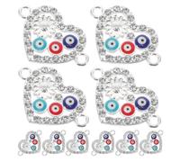 Cabilock Evil Eye Charms Resistant to Fading Heart Shaped 10pcs Silver Alloy Material Symbolizing Love and Protection for Jewelry Making and Crafting Suitable for Bracelets