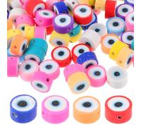 Cabilock Evil Eye Suitable for DIY Projects, Can be Threaded 200pcs Polymer Clay Small Beads for Jewelry Making for Earrings Making and Handicrafts