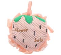 Cabilock Exfoliating Shower Ball Strawberry Pouf Large Size Fullbody Use Cute Korean Style Pink Mesh Bath Sponge for Bubble Bath