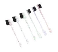 Cabilock Eyebrow Brush and Hairline Comb Set Multi-ended Abs and Nylon Material 6pcs Double and Triple Head Design for Brushing Hair and Eyebrows, for Daily Life Makeup Use