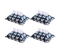 Cabilock Facial Tissue Box Holder 4 Pcs Tissue Box Japanese Style Cotton Linen Paper Towel Holder Foldable Fabric Napkin Storage Container Desktop Paper Towel Storage Rack (Polar Bear)