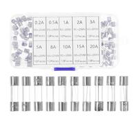 Cabilock Fast-blow Glass Tube Fuse Kit Assorted with Storage Box Transparent Glass Fuses for Car and Electronic Devices Precise Control Body for Easy Inspection