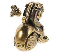 Cabilock Feng Shui Brass Pixiu Statue for Wealth and Prosperity Retro Chinese Mythology Tea Pet Figurine Desk Ornament for Home Office Decoration Symbol of Luck and Money