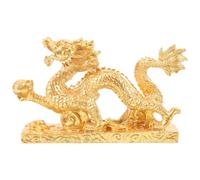 Cabilock Feng Shui Dragon Statue, Chinese Dragon on Ancient Coins Figurine Resin Year of The Sculpture Zodiac Statue for Business Prosperity Wealth Good Luck Home Decoration