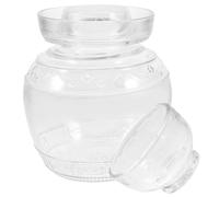Cabilock Fermentation Crock Glass Kitchen Storage Jar with Large Capacity, Sturdy and Tightly Sealed Household Pickle Canister for Food Storage in Kitchen, Simple Design