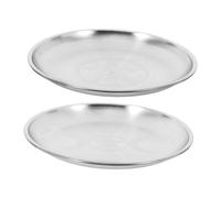 Cabilock Fireproof Bowl Ritual Plate, 2pcs round Iron Decorative Tray with High Gloss Finish, Silver Pentagram Design, for Jewellery Storage, Crystals, Office and Home Decor
