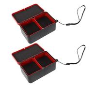 Cabilock Fishing Bait Box 2pcs Portable Double Layer With Divided Compartments Leakproof Plastic Worm Container For Freshwater Fishing And Bait Storage