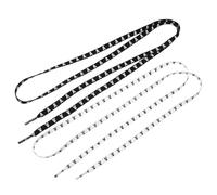 Cabilock Flat Shoelaces 2 Pair for Sneakers Halloween Season Skull Printed | Polyester Elastic Design, 120cm Length, Black and White Set, Decorative Drawstrings for Casual Canvas Shoes