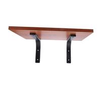 Cabilock Floating Shelf Bracket with Walnut Board Metal Right Angle Brackets for Wall Mounted Shelves Sturdy Wall Supports for Books Plants and Decor in Kitchen Bathroom Bedroom and