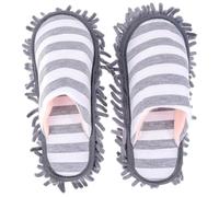 Cabilock Floor Cleaning Shoes Mop Slippers Shoes Washable for Home Kitchen Bathroom Floor Dust Cleaning Tool Free Size (Grey)