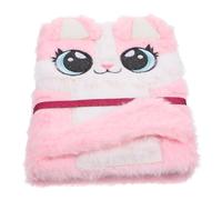 Cabilock Fluffy Plush Fox Notebook Cute Cartoon Diary for Students Portable Soft Cover Writing Pad with Smooth Lined Paper Suitable for Pens and Daily Notes