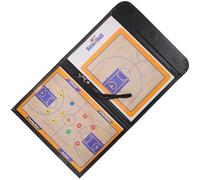 Cabilock Foldable Basketball Coaching Board with Dry Erase Surface, Colored Three-Panel Tactical Clipboard for Coaches, Lightweight Leather Training Match Board for Basketball Strategy