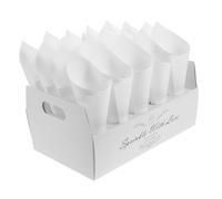 Cabilock Foldable Paper Confetti Cones with Tray for Weddings Rose Petal Holders Biodegradable Wedding Confetti Paper for Parties and Vintage Decor White Tray Included