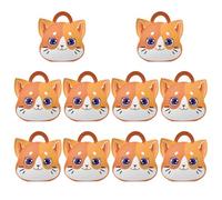Cabilock Foldable Paper Treat Boxes Lovely and Unique Goodies Boxes 10pcs with Cat Design and Handle for Wedding and Banquet Packaging