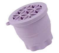 Cabilock Folding Silicone Makeup Brush Cleaning Bowl Pad Purple Compact Brush Cleaner Tool for Efficient Makeup Washing and Drying Portable Beauty Accessory for Women