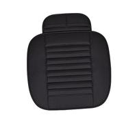 Cabilock Four Seasons Bamboo Charcoal Car Seat Cushion Pad Breathable PU Leather Cover Mat for Auto Interior Comfortable Ventilated Support Black