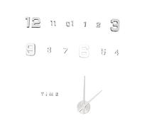 Cabilock Frameless 3D Wall Clock Sticker Mirror Surface Large Decorative Clock DIY Mural Wall Stickers Silent Movement for Living Room Kitchen Office Home Decor